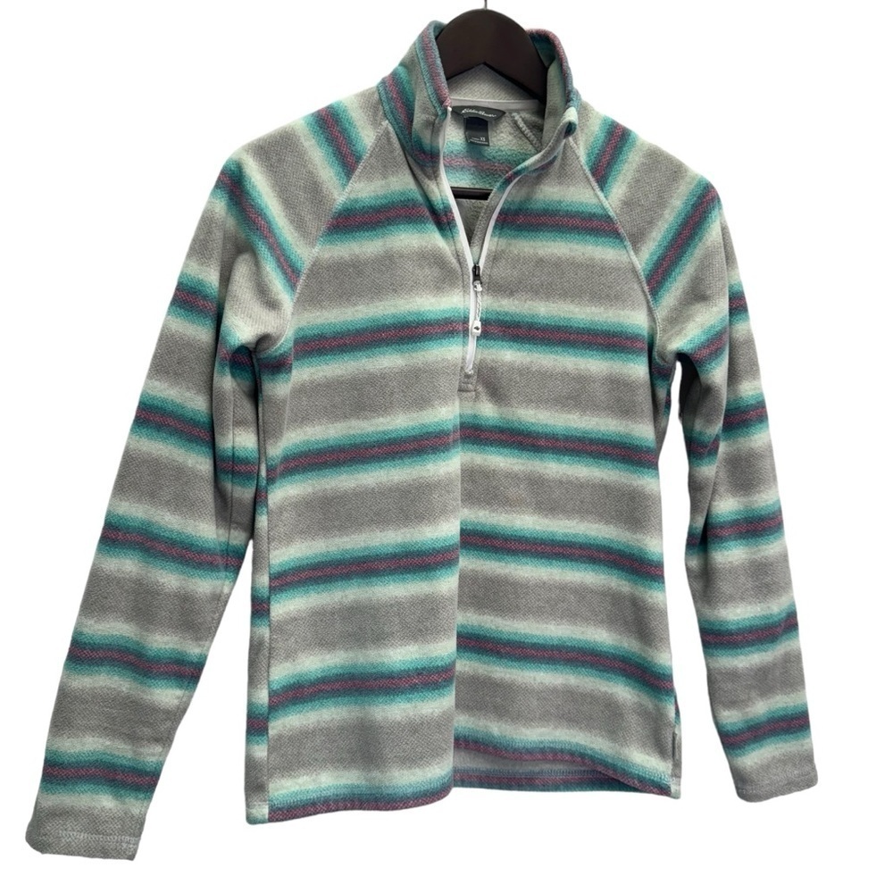 Eddie Bauer Striped Fleece 1/4 Zip Size XS